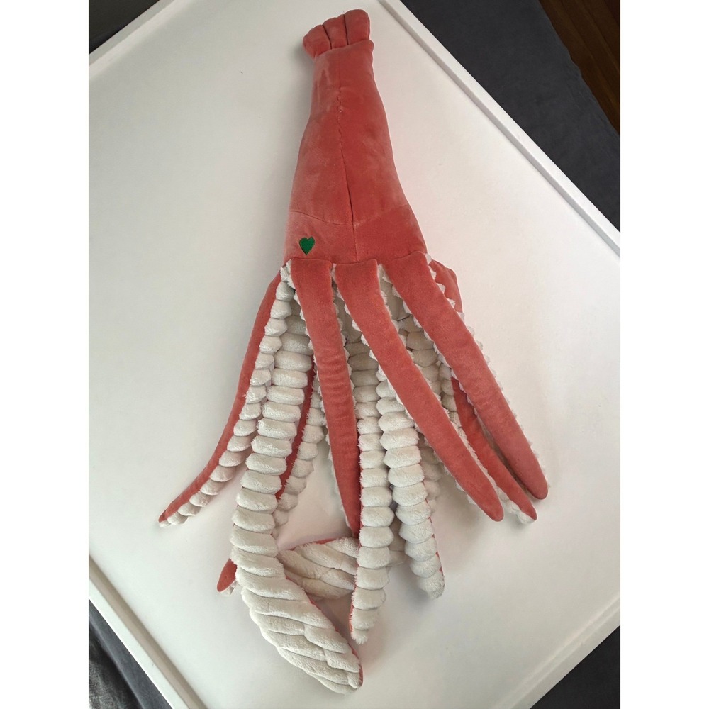 Portland Plush Sebastian Giant Squid Coral Pink Large 27" Stuffed Animal - Picture 2 of 9